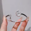 Ginkgo Leaf Sterling Silver Bangles for women detail
