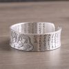Heart Sutra Solid S999 Sterling Silver Bangles detail view