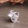 Lotus Heart Sutra Sterling Silver Ring For Men, inner view