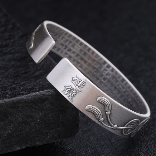 S999 Silver Bangles Bracelet Of Ancient Chinese Coins right view