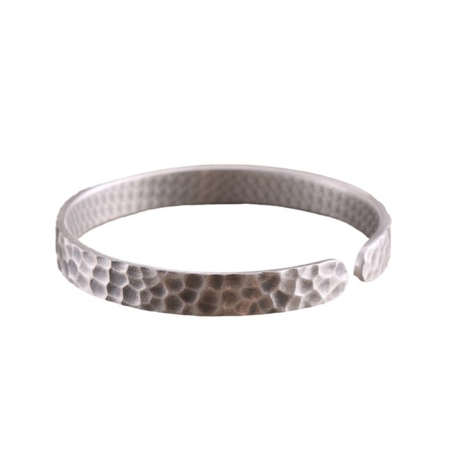 S999 Silver Bangles Bracelet Of Hand Hammered - Image 5