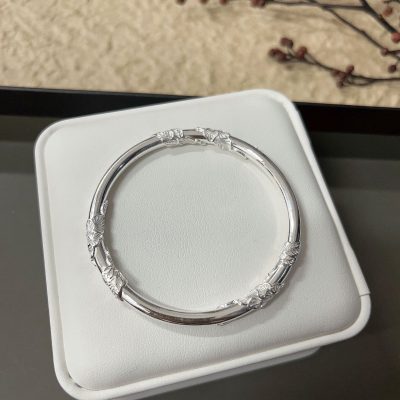 Filigree 999 sterling silver bangles for women, made of s999 sterling silver, weight about 30g