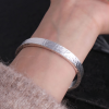 Silver Bangles Bracelet Of Hand Made Hammered Pair of Bracelets big bracelet, weight about 45g