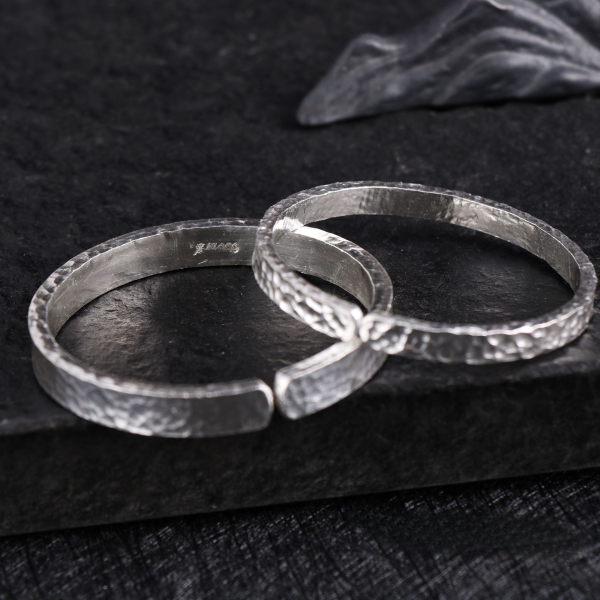 S999 Silver Retro Hand Hammered Bracelet