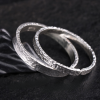 Silver Bangles Bracelet Of Hand Made Hammered Pair of Bracelets left view