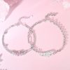 Silver Couple Angel Wing Bracelet,