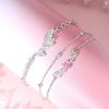 Silver Couple Bracelet With Angel Wing for women, weight 3.26g