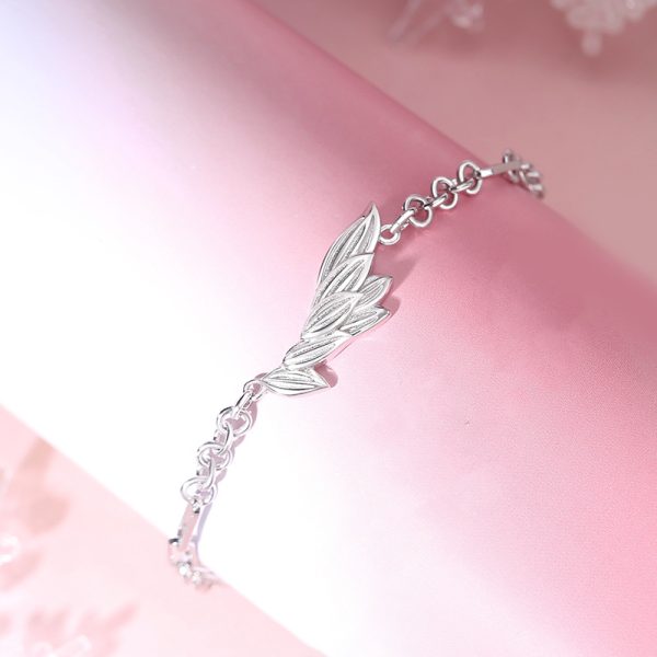 Silver Couple Bracelet With Angel Wing for men, weight 5.83g