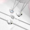 Silver Couple Bracelets Necklace Of Prince And Rose