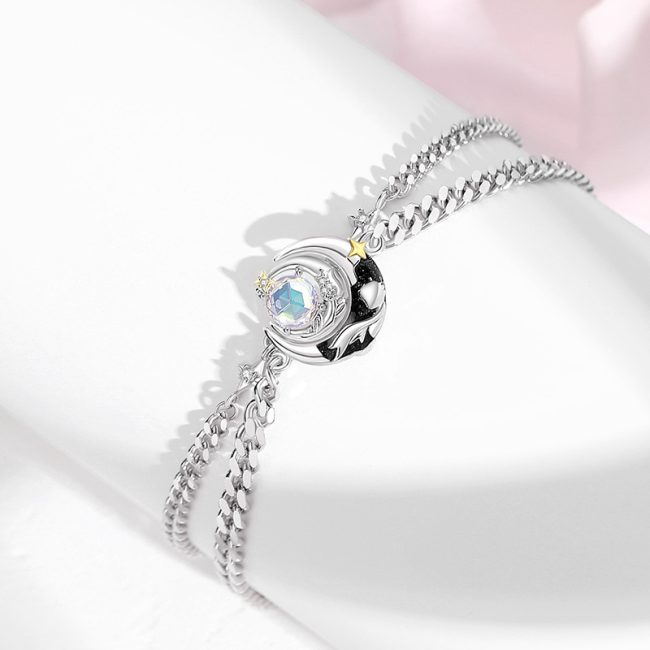 Silver Couple Bracelets Of Prince And Rose Detail View, Matching Design
