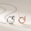 Silver Couple Mobius Strip Pendant Necklace