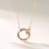 Silver Couple Necklace With Mobius Strip Pendant For Women, Rose Gold Color
