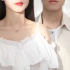 Silver Couple Necklace With Mobius Strip Pendant Wear view