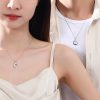 Silver Couple Necklace With Star Pendant Wear View