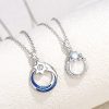 Silver Couple Star Pendant Necklace left view