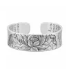 Solid 999 Pure Silver Heart Sutra Bangles
