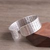 Solid S999 Sterling Silver Heart Sutra Bangles for men or women