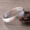 Sterling Silver Bangle of Lotus Flower Engraved back view