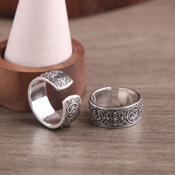 Sterling Silver Chinese Mythical Beasts Ring For Men Left view