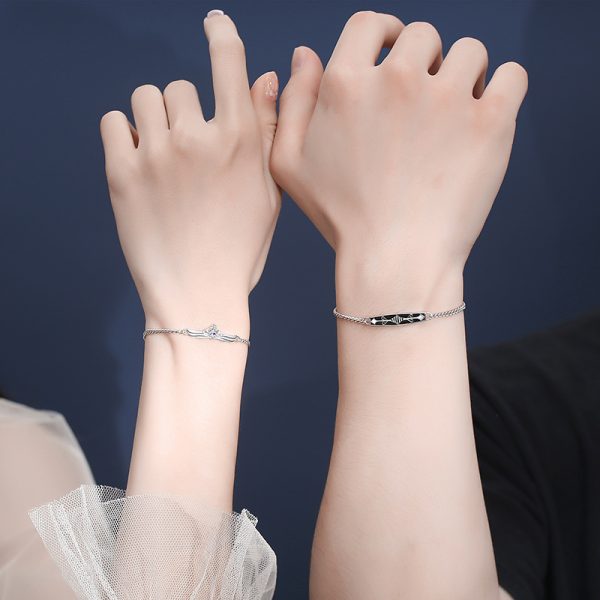 Sterling Silver Couple Bracelets With Knight Princess, made of 925 sterling silver