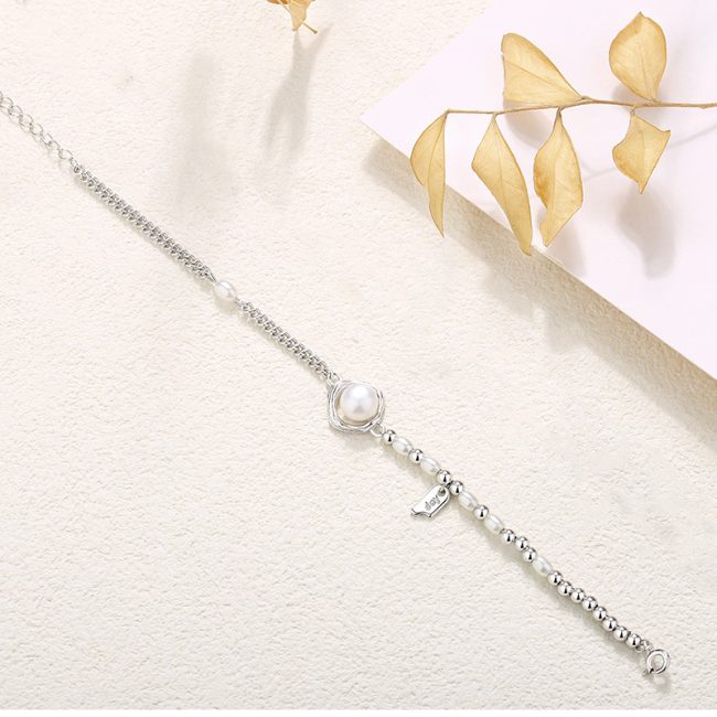 Sterling Silver Couple Bracelet for Pearl Bracelet, Women's bracelet