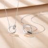 Sterling Silver Couple Necklace With Double Mobius Strip Pendant