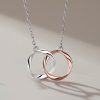 Sterling Silver Couple Necklace With Mobius Pendant For Women