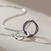 Sterling Silver Couple Necklace With Mobius Pendant for Men
