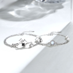 Star Sterling Silver Couple Bracelets, Matching design, made of 925 sterling