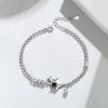 Sterling Silver Couple Star Bracelet for men, silver star bracelet