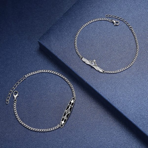Sterling Silver Knight Princess Couple Bracelet