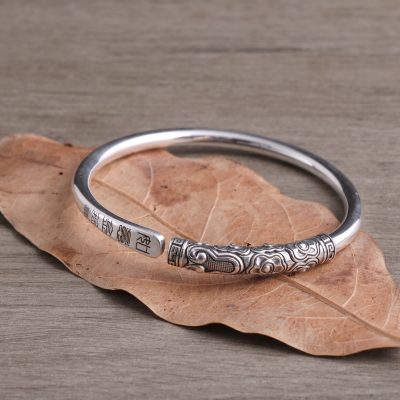 Sun Wukong 999 Silver Golden Cudgel Bangle Bracelet, mode of S999 silver