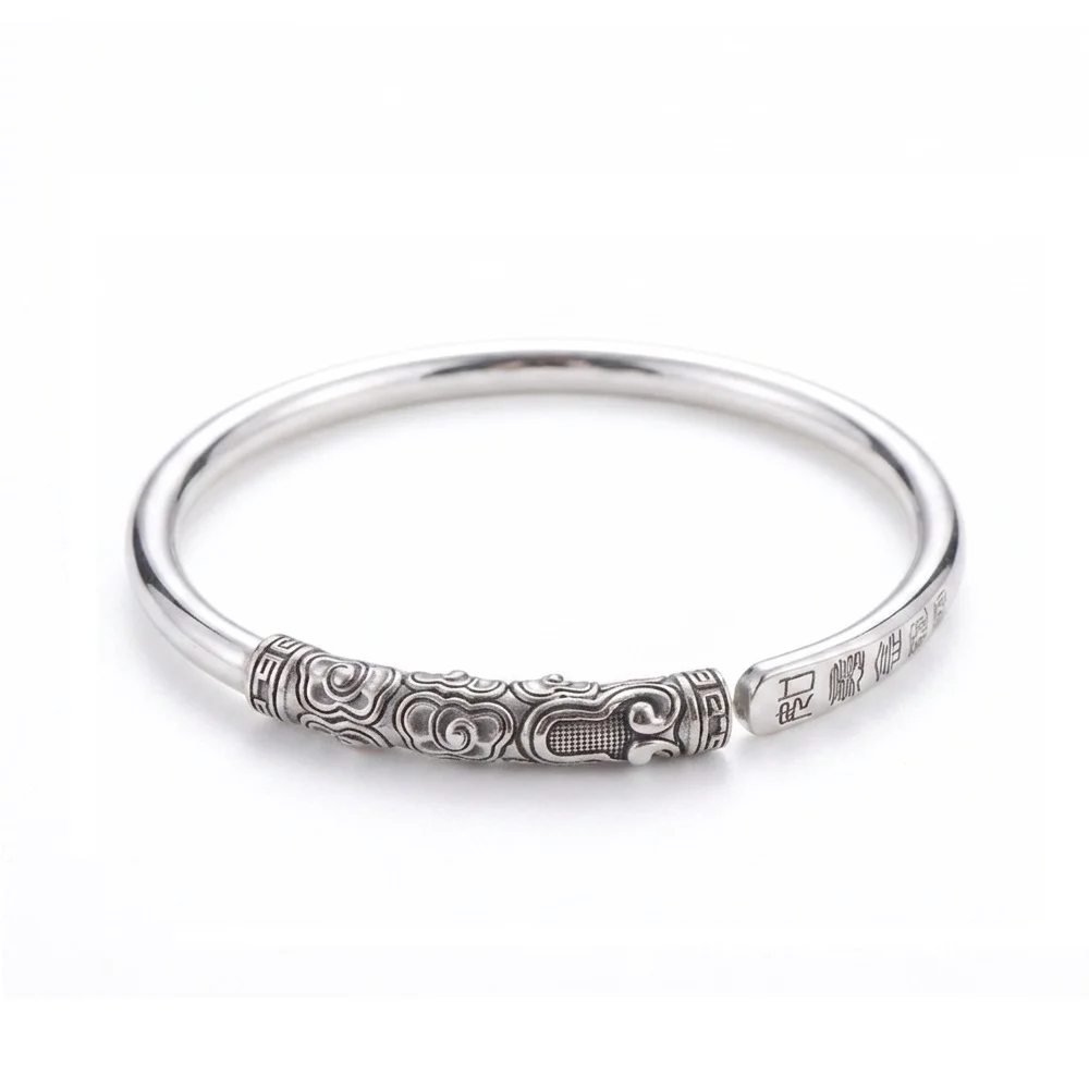 Sun Wukong 999 Silver Golden Cudgel Bangle Bracelet - Cukari