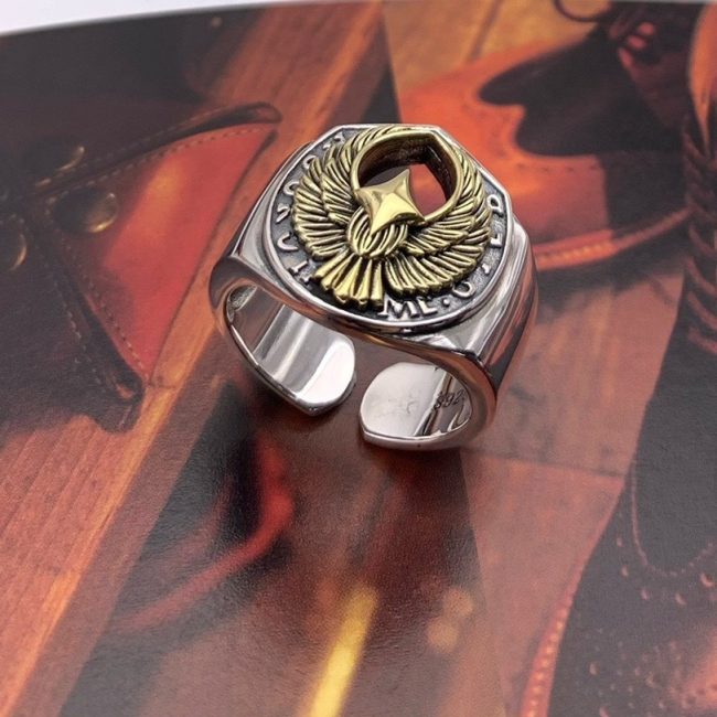 925 Sterling Silver Flying Eagle Ring, made of 925 sterling silver, weight about 12.2g, adjustable size open ring