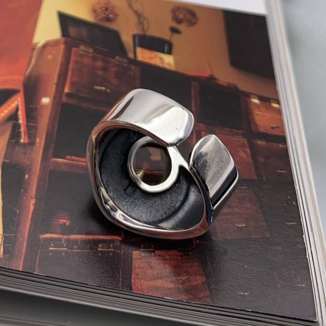 925 Sterling Silver Flying Eagle Ring, back view image