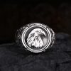925 Sterling Thai Silver Eagle Ring, Eagle carving detail