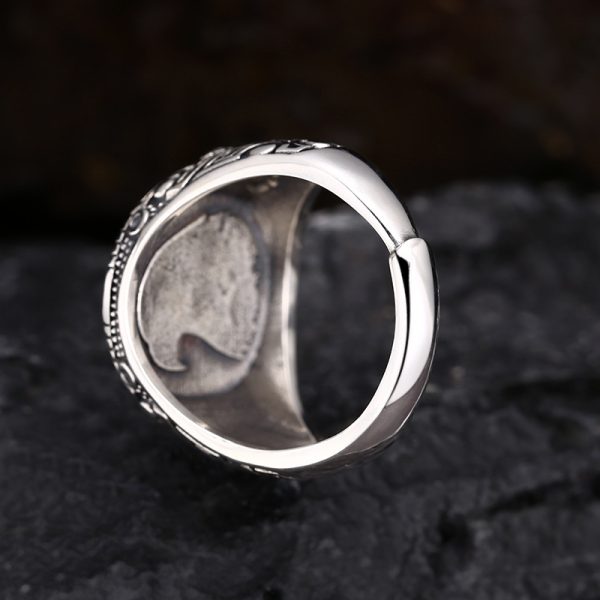 925 Sterling Thai Silver Eagle Ring, inner detail view