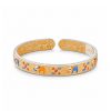 999 Pure Silver Enamel Open Cuff Bangle For Women