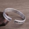 999 Sterling Silver Buddhist Heart Sutra Bangle inner detail view