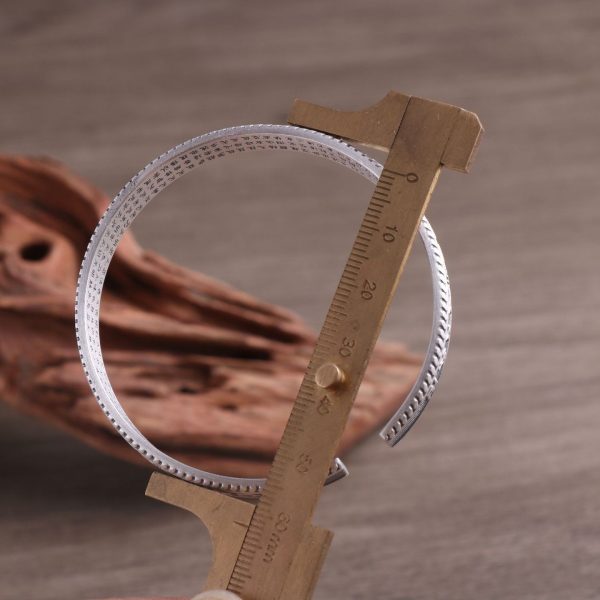 999 Sterling Silver Buddhist Heart Sutra Bangle, Diameter measurement chart