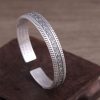 999 Sterling Silver Buddhist Heart Sutra Bangle for men, handmade, bangle width about 10mm, diameter about 63mm