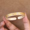999 Sterling Silver Enamel Open Cuff Bangle for women