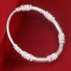 Fashion 999 Sterling Silver Bangle bracelet, left view