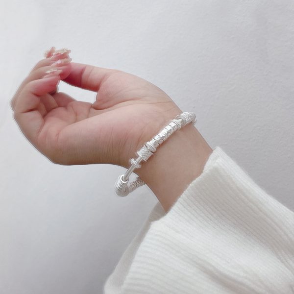 999 Sterling Silver Fashion Bangle For Women video thumbnail