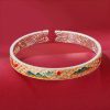 Vintage enamel 999 sterling silver bangles for women, made of 999 sterling silver, handmade, Retro Craftsmanship