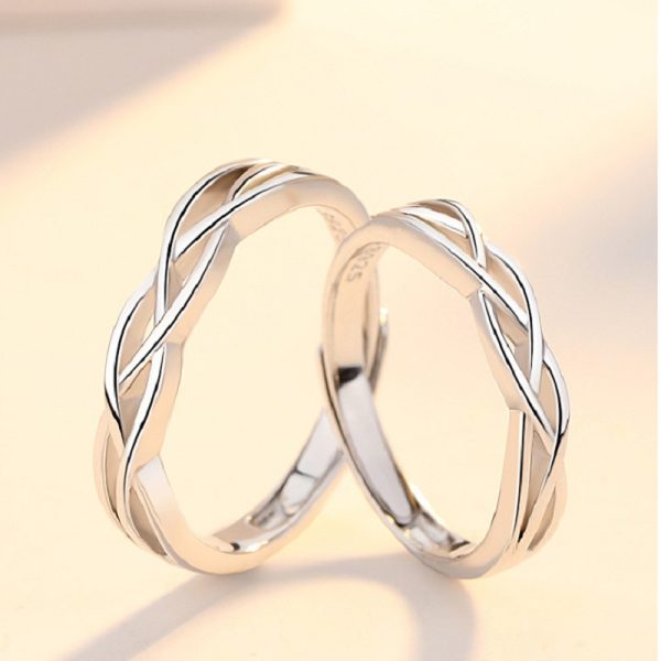 Engravable Eternal Love Couple Rings In Silver