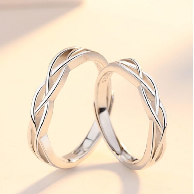 Engravable Eternal Love Couple Rings In Silver