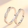 Engravable Eternal Love Couple Rings In Silver, made of 925 sterling silver,