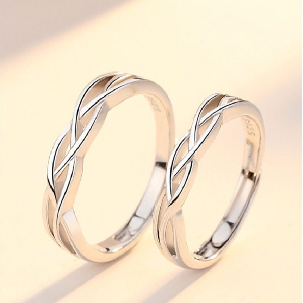 Engravable Eternal Love Couple Rings In Silver, made of 925 sterling silver,