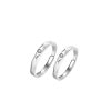Engravable Geometric Silver Couple Ring